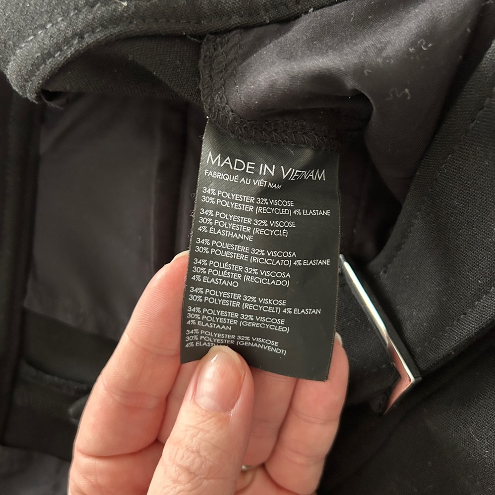 Club Monaco Black Wide-Leg Extended-Tab Waist Trousers - Size 10 - Picture 6 of 6